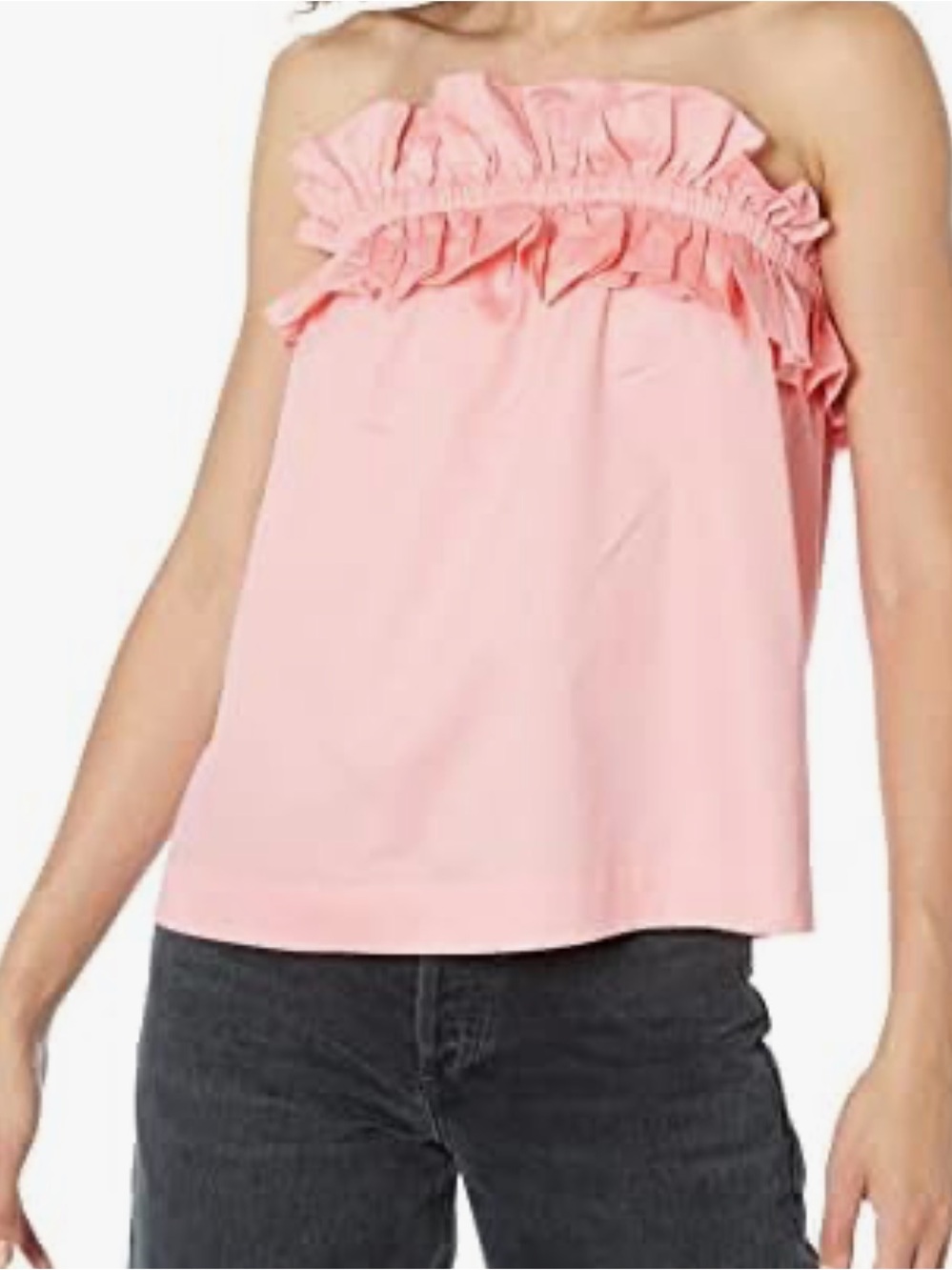 Trina Turk Women’s Flamingo Prosper Sleeveless Top Blouse‎ Ruffled Neckline NWT